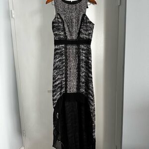 BCBGMaxAzria Black and Gray High Low Dress